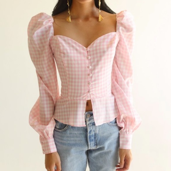 Nika Tang Raina Top in Pink Gingham - Picture 4 of 7